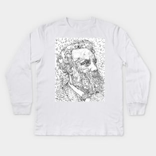 JULES VERNE pencil portrait .1 Kids Long Sleeve T-Shirt